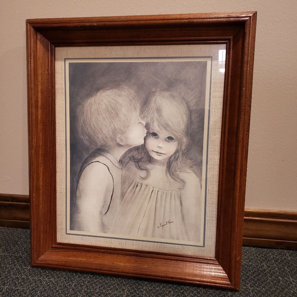 Margaret Kene A Little Kiss Printed Frame Picture